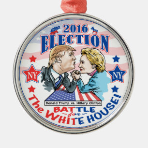 Trump versus Hillary 2016 Metalen Ornament