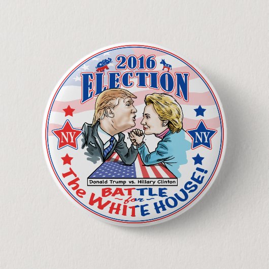 Trump versus Hillary 2016 Ronde Button 5,7 Cm (Voorkant)