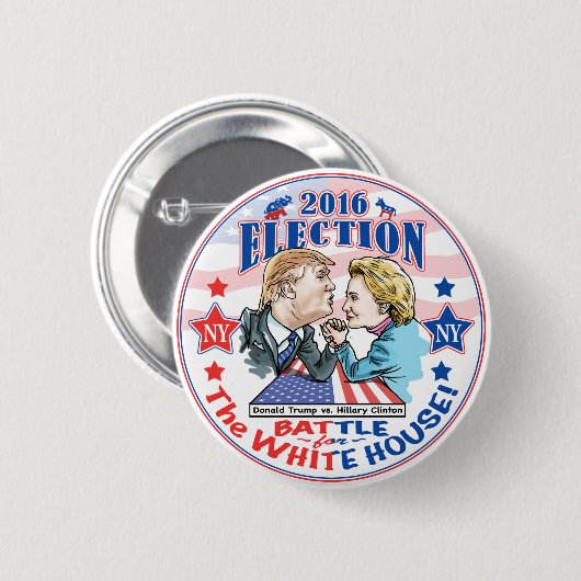 Trump versus Hillary 2016 Ronde Button 5,7 Cm (Voorkant /achterkant)