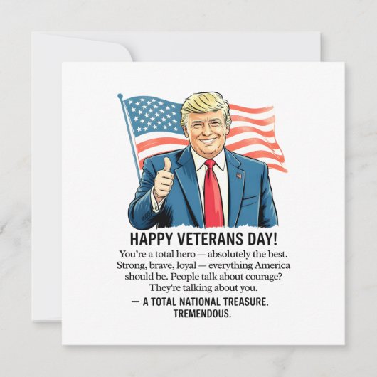 Trump Veterans Day Feestdagenkaart (Voorkant)