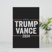 Trump Vice President Vance 2024 President Verkiezi Briefpapier (Staand voorkant)