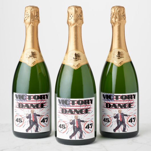Trump Victory Dance Eten en Drinken Label Set Sparkling Wijnetiket (Flessen)