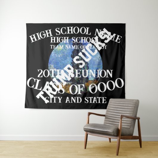 Trump-vierings afstudeerklas pensioen cruise wandkleed (In Situ (horizontaal))