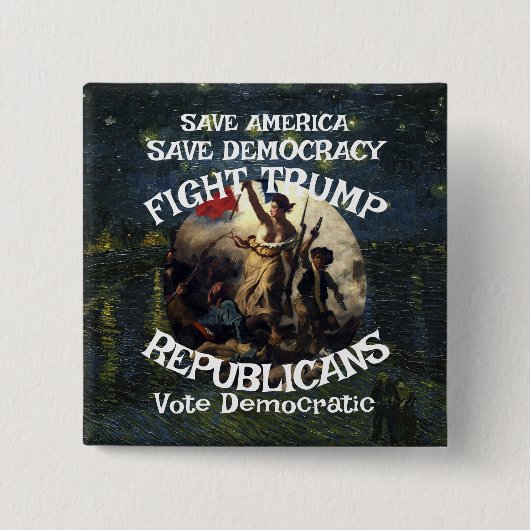 Trump Vierkante Button 5,1 Cm (Voorkant)