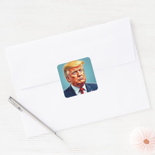 Trump Vierkante Sticker (Envelop)