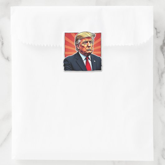 Trump Vierkante Sticker (Tas)