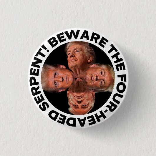 TRUMP "VIERKOPPIGE SLANG" KNOP RONDE BUTTON 3,2 CM (Voorkant)