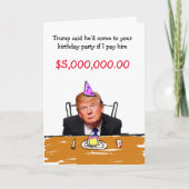 Trump viert 5 miljoen dollar verjaardag feestdagen kaart (Voorkant)