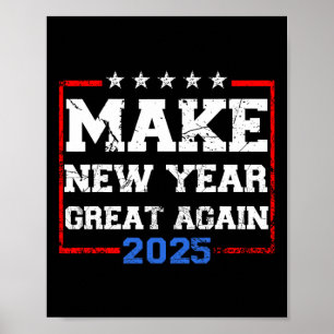 Trump viert nieuw jaar 2025 opnieuw poster