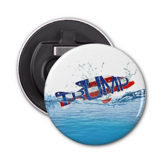 Trump-vlag Vis in water Button Flesopener (Voorkant)