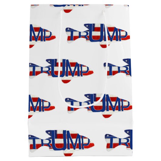 TRUMP vlag visontwerp Medium Cadeauzakje (Achterkant)