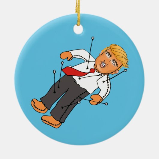 TRUMP VOODOO DOLL KERAMISCH ORNAMENT (Achterkant)