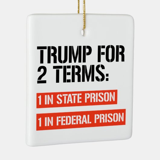 Trump voor 2 termijnen: staatsgevangenis en federa keramisch ornament (Rechts)