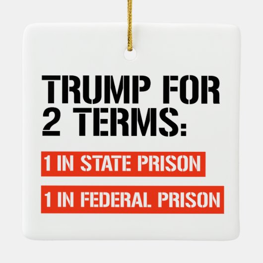Trump voor 2 termijnen: staatsgevangenis en federa keramisch ornament (Achterkant)