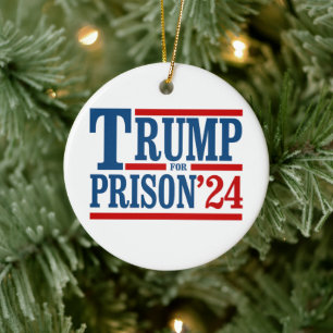 Trump voor gevangenis '24 keramisch ornament