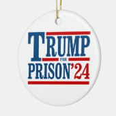 Trump voor gevangenis '24 keramisch ornament (Links)