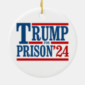 Trump voor gevangenis '24 keramisch ornament (Achterkant)