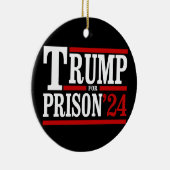 Trump voor gevangenis '24 keramisch ornament (Rechts)