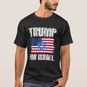 Trump voor Israël Republikeinse Joodse Donald Tru T-shirt