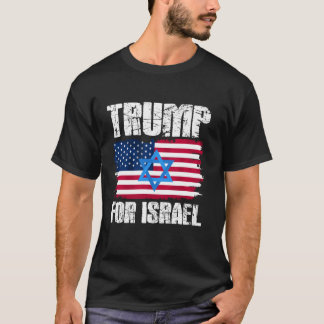 Trump voor Israël Republikeinse Joodse Donald Tru T-shirt