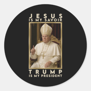 Trump voor Paus T Shirt President Trump T - shirts Ronde Sticker