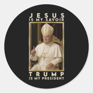 Trump voor Paus T Shirt President Trump T - shirts Ronde Sticker