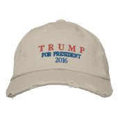 TRUMP VOOR PRESIDENT 2016 NOODLIJDEND RETRO-PET GEBORDUURDE PET (Voorkant)