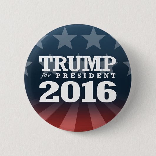 TRUMP VOOR PRESIDENT 2016 RONDE BUTTON 5,7 CM (Voorkant)