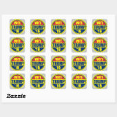 TRUMP VOOR PRESIDENT 2016 VIERKANTE STICKER (Vel)
