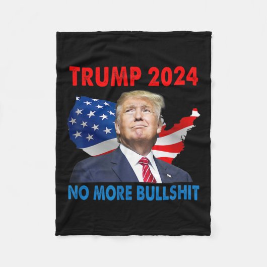 Trump voor President 2024 geen Bull meer Fleece Deken (Voorkant)