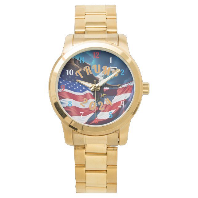 Trump voor PRESIDENT 2024 Horloge (Voorkant)