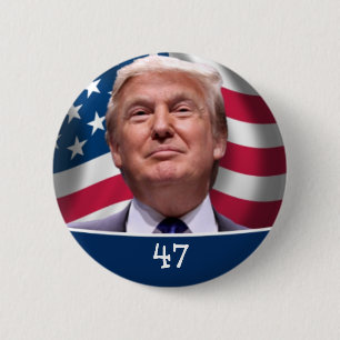 Trump voor president 47 stemmen 2024 ronde button 5,7 cm