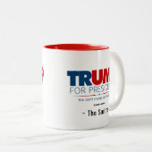 Trump voor President Voeg je familienaam toe Tweekleurige Koffiemok (Voorkant rechts)
