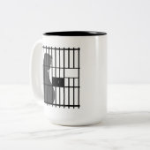 Trump voor Prison 2024 Tweekleurige Koffiemok (Voorkant links)