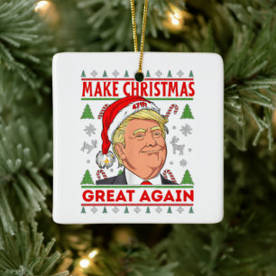 Trump vrolijk kerstfeest, Donald Trump Keramisch Ornament