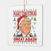 Trump vrolijk kerstfeest, Donald Trump Keramisch Ornament (Links)