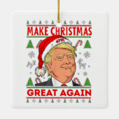 Trump vrolijk kerstfeest, Donald Trump Keramisch Ornament (Achterkant)