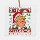Trump vrolijk kerstfeest, Donald Trump Keramisch Ornament (Voorkant)