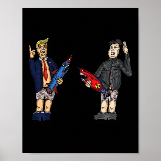Trump Vs. Kim Jong-un 2020 Whose Rocket Is Bigger  Poster (Voorkant)