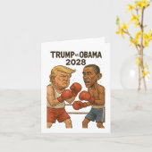 Trump vs Obama 2028 bokswedstrijd grappig Kaart (Gele Bloem)