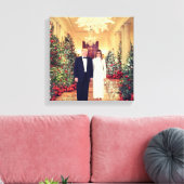 Trump VS-president Witte Huis Kerstmis Canvas Afdruk (Insitu (Woonkamer))