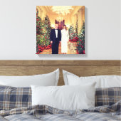 Trump VS-president Witte Huis Kerstmis Canvas Afdruk (Insitu (Slaapkamer))