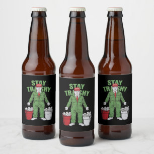 Trump vuilnis Man blijven trashy 2024 Verkiezingen Bier Etiket