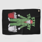 Trump vuilnis Man blijven trashy 2024 Verkiezingen Golfhanddoek (Horizontaal)