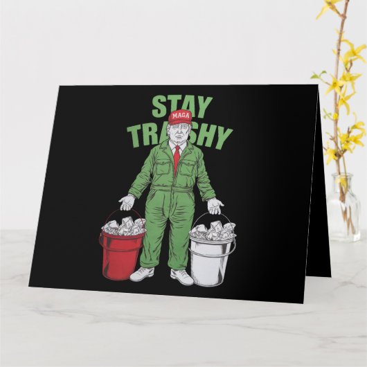 Trump vuilnis Man blijven trashy 2024 Verkiezingen Kaart (Gele Bloem)
