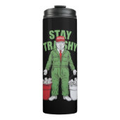 Trump vuilnis Man blijven trashy 2024 Verkiezingen Thermosbeker (Voorkant)