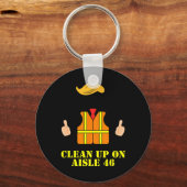 Trump vuilnis Man veiligheidsvest opruimen op gang Sleutelhanger (Voorkant)