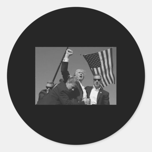 Trump vuistpomp 1 ronde sticker (Voorkant)
