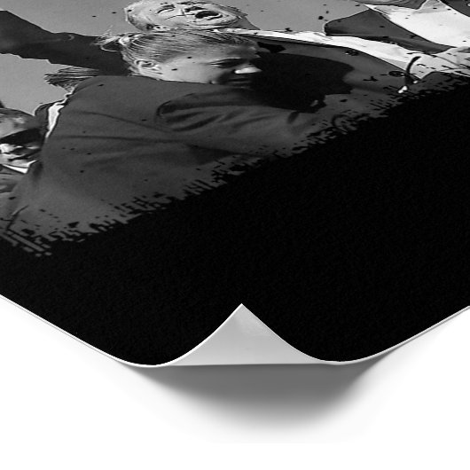 Trump vuistpomp 4 poster (Hoek)