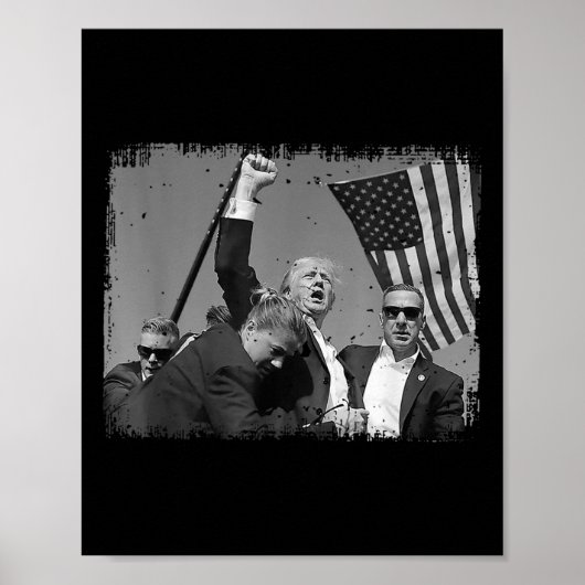 Trump vuistpomp 4 poster (Voorkant)